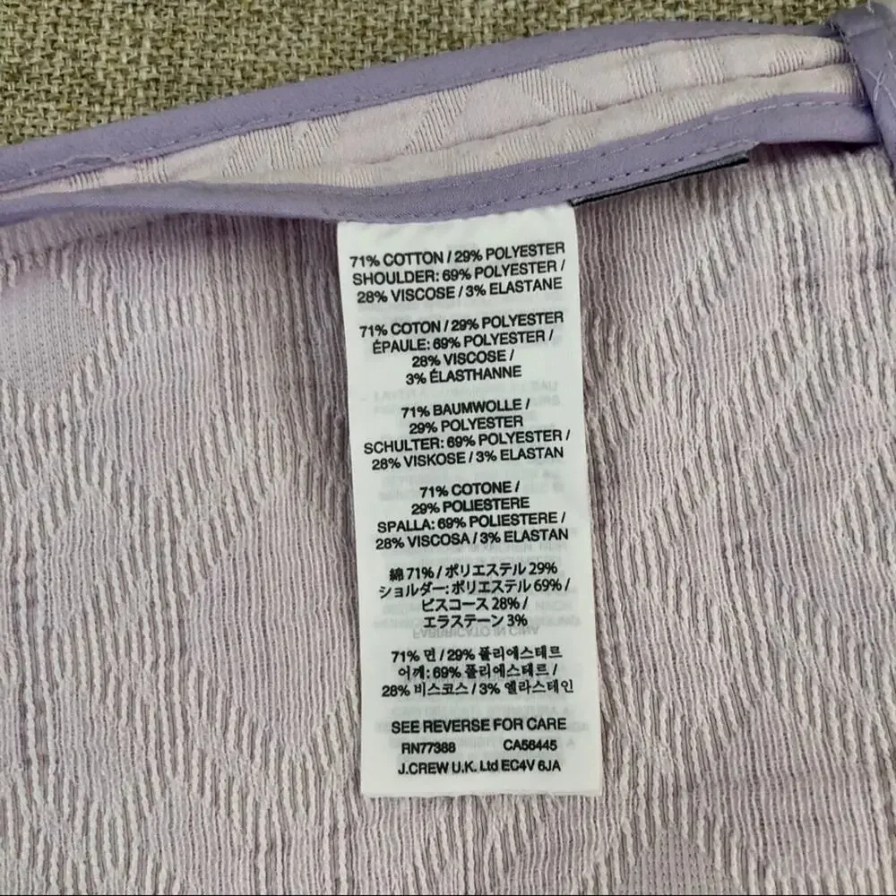 J.Crew Shift Dress Women’s XS Lilac Textured Sleeveless Zipper Pocket Career